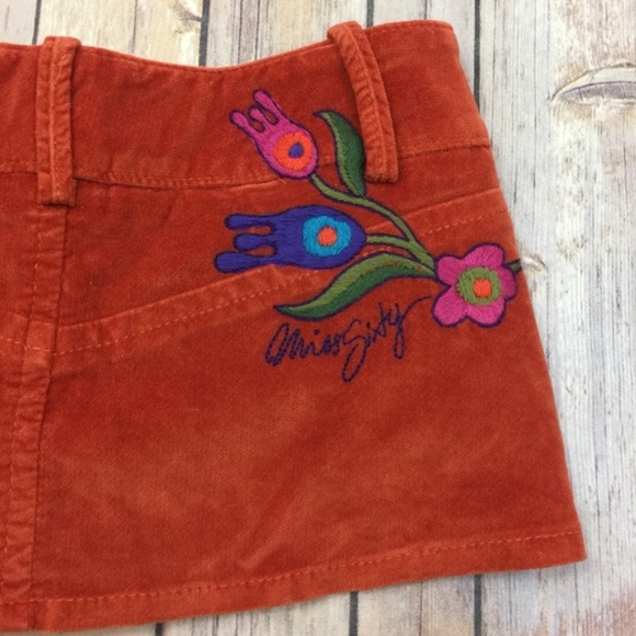 Miss Sixty Mini Skirt Velvet Embroidery Shorts NEW - Picture 5 of 8